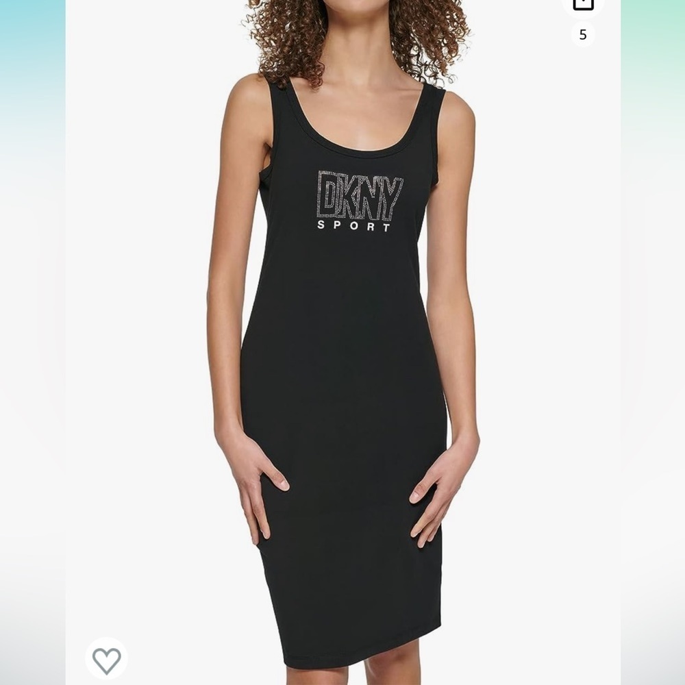 NEW DKNY Sport, Black Rhineston bodycon tank dress, SMALL